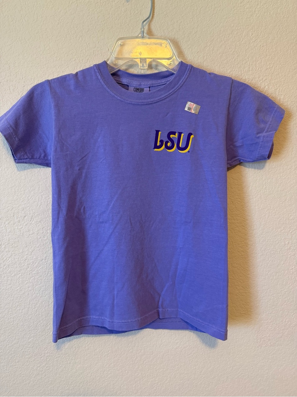 NEW Youth Purple LSU Tigers Hyperlocal Comfort Colors T-Shirt Size Small